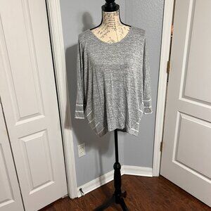 Grey with grey and white striped back dolman